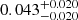$ 0.043^{+0.020}_{-0.020} $
