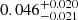 $ 0.046^{+0.020}_{-0.021} $
