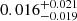 $ 0.016^{+0.021}_{-0.019} $