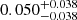 $ 0.050^{+0.038}_{-0.038} $