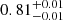$ 0.81^{+0.01}_{-0.01} $