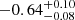 $ -0.64^{+0.10}_{-0.08} $