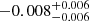 $ -0.008^{+0.006}_{-0.006} $