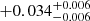$ +0.034^{+0.006}_{-0.006} $