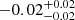 $ -0.02^{+0.02}_{-0.02} $