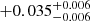 $ +0.035^{+0.006}_{-0.006} $