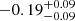 $ -0.19^{+0.09}_{-0.09} $