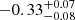 $ -0.33^{+0.07}_{-0.08} $
