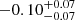 $ -0.10^{+0.07}_{-0.07} $