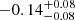 $ -0.14^{+0.08}_{-0.08} $