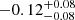 $ -0.12^{+0.08}_{-0.08} $