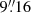 Mathematical equation: $ 9{{\overset{\prime\prime}{.}}}16 $