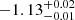 $ -1.13_{-0.01}^{+0.02} $