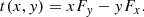 Mathematical equation: $$ \begin{aligned} t(x,y) = xF_y-yF_x. \end{aligned} $$