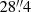 Mathematical equation: $ 28{{\overset{\prime\prime}{.}}}4 $