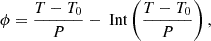 Mathematical equation: $$ \begin{aligned} \phi = \frac{T-T_0}{P}- \text{ Int}\left(\frac{T-T_0}{P}\right), \end{aligned} $$