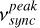 Mathematical equation: $\[\nu_{sync}^{peak}\]$