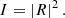 Mathematical equation: $$ \begin{aligned} I = |R|^2 \, . \end{aligned} $$