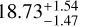 Mathematical equation: $18.73^{+1.54}_{-1.47}$