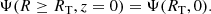 Mathematical equation: $$ \begin{aligned} \Psi (R\ge R_{\rm T}, z=0) = \Psi (R_{\rm T}, 0). \end{aligned} $$
