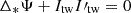 Mathematical equation: $ \Delta_{*} \Psi + I_{\mathrm{tw}}I\prime_{\mathrm{tw}}=0 $