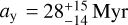 $a_\mathrm{y} = \SI{28(15:14)}{Myr}$