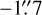 Mathematical equation: $\[-1^{\prime \prime}_\cdot7\]$
