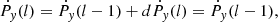 Mathematical equation: $$ \begin{aligned} \dot{P}_{ y}(l)&= \dot{P}_{ y}(l-1) + d\dot{P}_{ y}(l) = \dot{P}_{ y}(l-1), \end{aligned} $$
