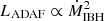 Mathematical equation: $ L_{\mathrm{ADAF}} \propto \dot{M}^2_{\mathrm{IBH}} $
