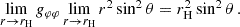 Mathematical equation: $$ \begin{aligned} \lim _{r\rightarrow r_\mathrm{H} } g_{\varphi \varphi }&\lim _{r\rightarrow r_\mathrm{H} }r^2\sin ^2\theta =r_\mathrm{H} ^2\sin ^2\theta \,. \end{aligned} $$