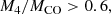 Mathematical equation: $$ \begin{aligned} M_4 / M_\mathrm{CO} > 0.6, \end{aligned} $$