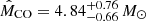 Mathematical equation: $ \hat{M}_{\mathrm{CO}} = 4.84^{+0.76}_{-0.66}\,M_\odot $