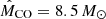 Mathematical equation: $ \hat{M}_{\mathrm{CO}} = 8.5 \, M_\odot $