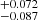 Mathematical equation: $ ^{+0.072}_{-0.087} $