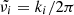 Mathematical equation: $ \tilde{\nu_i} = k_i/2\pi $