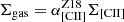 Mathematical equation: $ \Sigma_{\mathrm{gas}} = \alpha_{\mathrm{[CII]}}^{\mathrm{Z18}}\Sigma_{\mathrm{[CII]}} $