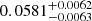 $ 0.0581_{-0.0063}^{+0.0062} $