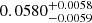 $ 0.0580^{+0.0058}_{-0.0059} $