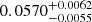 $ 0.0570_{-0.0055}^{+0.0062} $