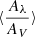 Mathematical equation: $ \langle\frac{A_{\lambda}}{A_{V}}\rangle $