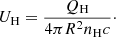 Mathematical equation: $$ \begin{aligned} U_{\rm H} = \frac{Q_{\rm H}}{4\pi R^2 n_{\rm H} c}\cdot \end{aligned} $$