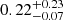 $ 0.22^{+0.23}_{-0.07} $