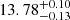 $ 13.78^{+0.10}_{-0.13} $