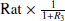 Mathematical equation: $ \mathrm{Rat}\times\frac{1}{1+R_3} $