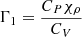 Mathematical equation: $ \Gamma_{1}=\frac{C_{P} \chi_{\rho}}{C_{V}} $
