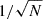 Mathematical equation: $ 1/\sqrt{N} $