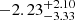 $ -2.23^{+2.10}_{-3.33} $
