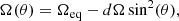 Mathematical equation: $$ \begin{aligned} \Omega (\theta ) = \Omega _\mathrm{eq} - d\Omega \sin ^2(\theta ), \end{aligned} $$