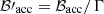 Mathematical equation: $ {\cal B}{\prime}_{\mathrm{acc}}={\cal B}_{\mathrm{acc}}/\Gamma $