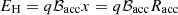 Mathematical equation: $ E_{\mathrm{H}}=q{\cal B}_{\mathrm{acc}}x=q{\cal B}_{\mathrm{acc}}R_{\mathrm{acc}} $